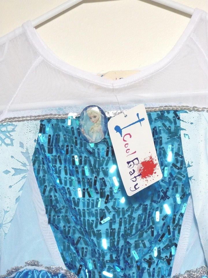 NUEVO Disney Frozen Princesa Elsa Vestido Vestido Fantasía Juego Disfraz Vendedor de EE. UU. Rápido Foto 3 de 3