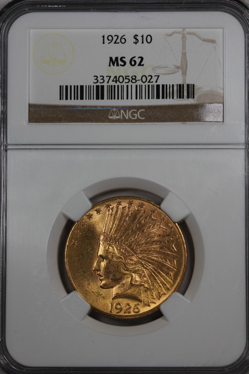 1926 10.00 NGC MS 62 INDIAN HEAD Ten Dollar Liberty Gold Piece | eBay