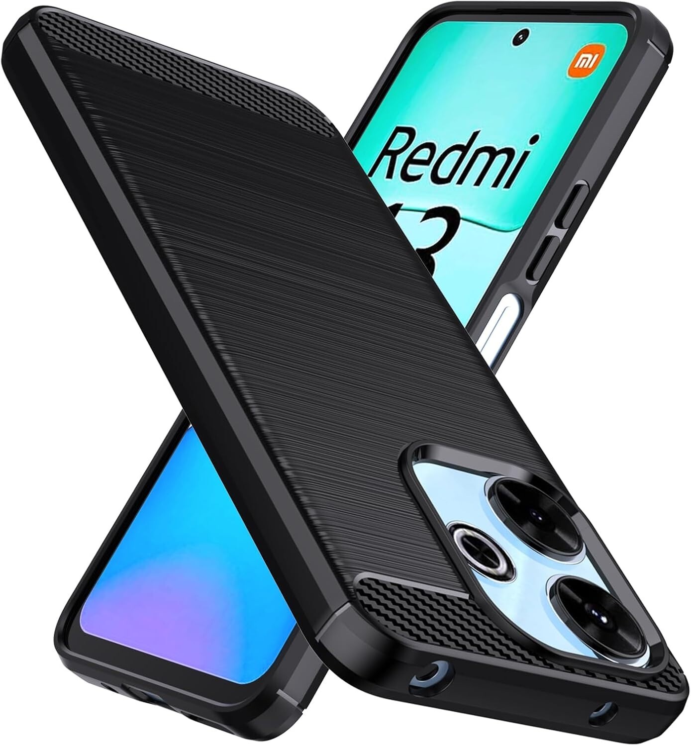Carbon Silicone Case Cover for Xiaomi Redmi 13 4G / Redmi 13 5G