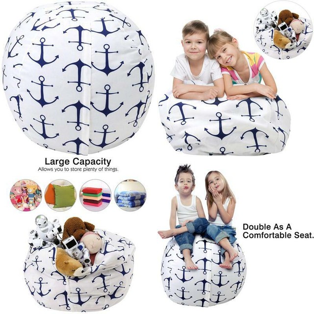 Stuffed Animal Storage Bean Bag Chair Zooawa Kids Bedroom