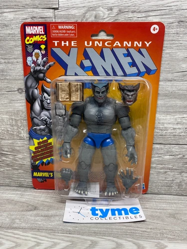 The Uncanny X-Men Marvel Legends Retro Gris Bestia Hasbro (DESGASTE DE ESTANTE)