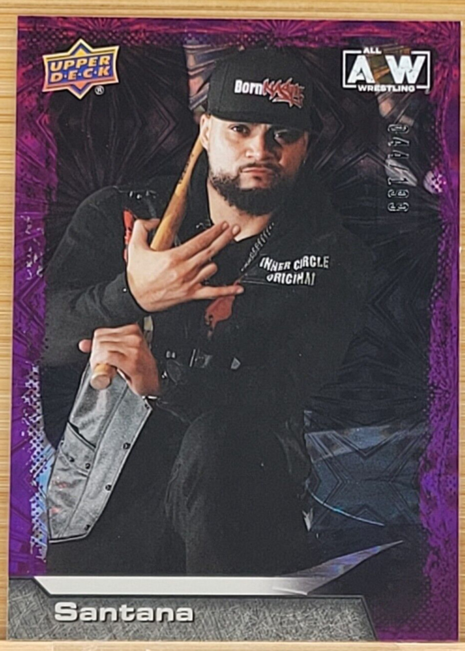2022 UPPER DECK AEW SANTANA PURPLE PYRO #D/199