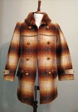Chloe Mohair Check Coat Tan Size Small Uk 8 Rrp £2780