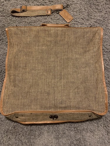Vintage PIERRE CARDIN Garment Bag Luggage Hanging Suit Bag Luggage Tweed Khaki - Picture 4 of 10