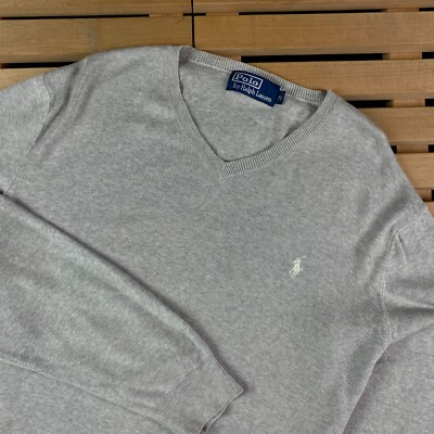 Mens Sweater Jumper Long Sleeve Polo by Ralph Lauren Vintage Size