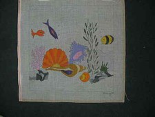 Marigold Hand Painted needlepoint canvas13 1/2 x 13 1/2 inchesFinished