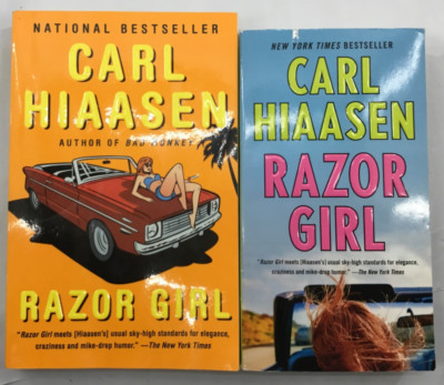 Carl Hiaasen 2 Book Paperback Fiction Lot Razor Girl Florida Suspense Mystery