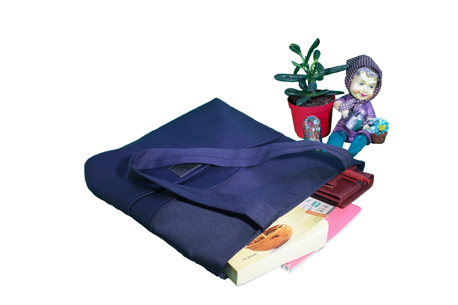 Stylish Women's Canvas Tote Bag with Multi Pockets