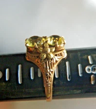 STUNNING RARE ANTIQUE OSTBY BARTON 10K GOLD FILIGREE 2 STONE RING  OB