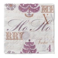 Serviette Xmas-Greetings In Pflaume Aus Tissue 33 X 33 Cm, 100 StüCk Weihnachten