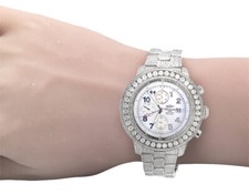 Custom Mens Breitling A13370 Super Avenger XL 53MM S.Steel with Diamonds 20 Ct 4