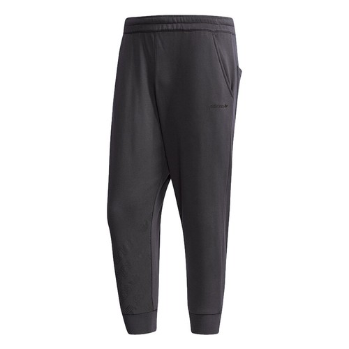 adidas Originals Men's Monogram Terry Cotton 3/4 Sweatpants - Grey - Picture 4 of 8
