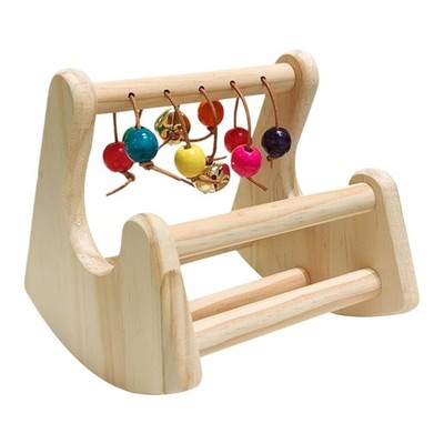Multipurpose Bird Toy With Wooden Construction For Desktop Exercise
