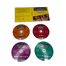 PrintMaster Premier Program (Windows 95 & 3.1 CD-ROM) 1998 Mindscape 4 Disc Set