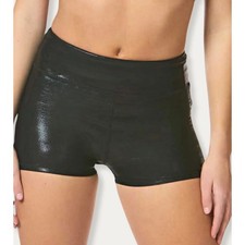 Balera Black Metallic Gymnastics Booty Dancer Shorts M Womens