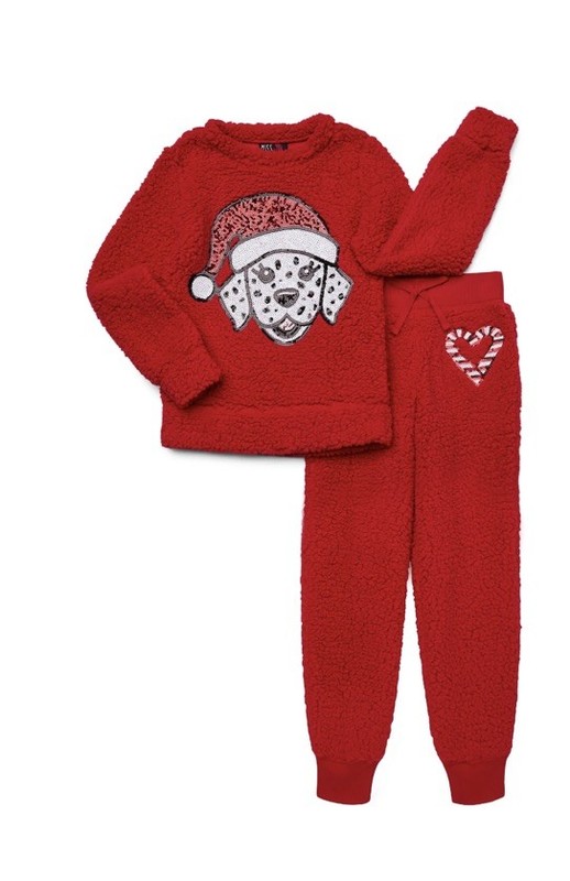 Miss Chievous Girls Red 2 PC Jogger Set Size 7/8 NWT