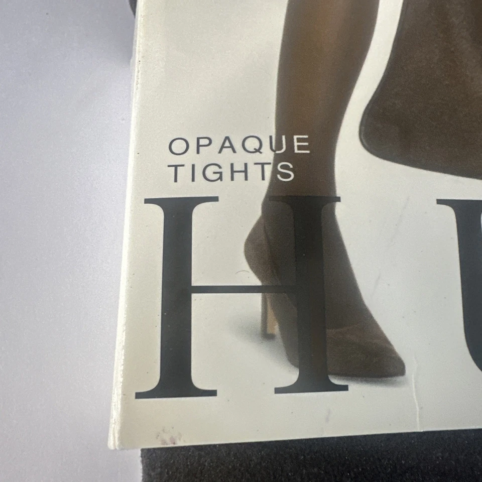 Hue Brown Opaque Tights Non Control Top Plus Size 5 Espresso/Brown New Old Stock - Image 2 of 4