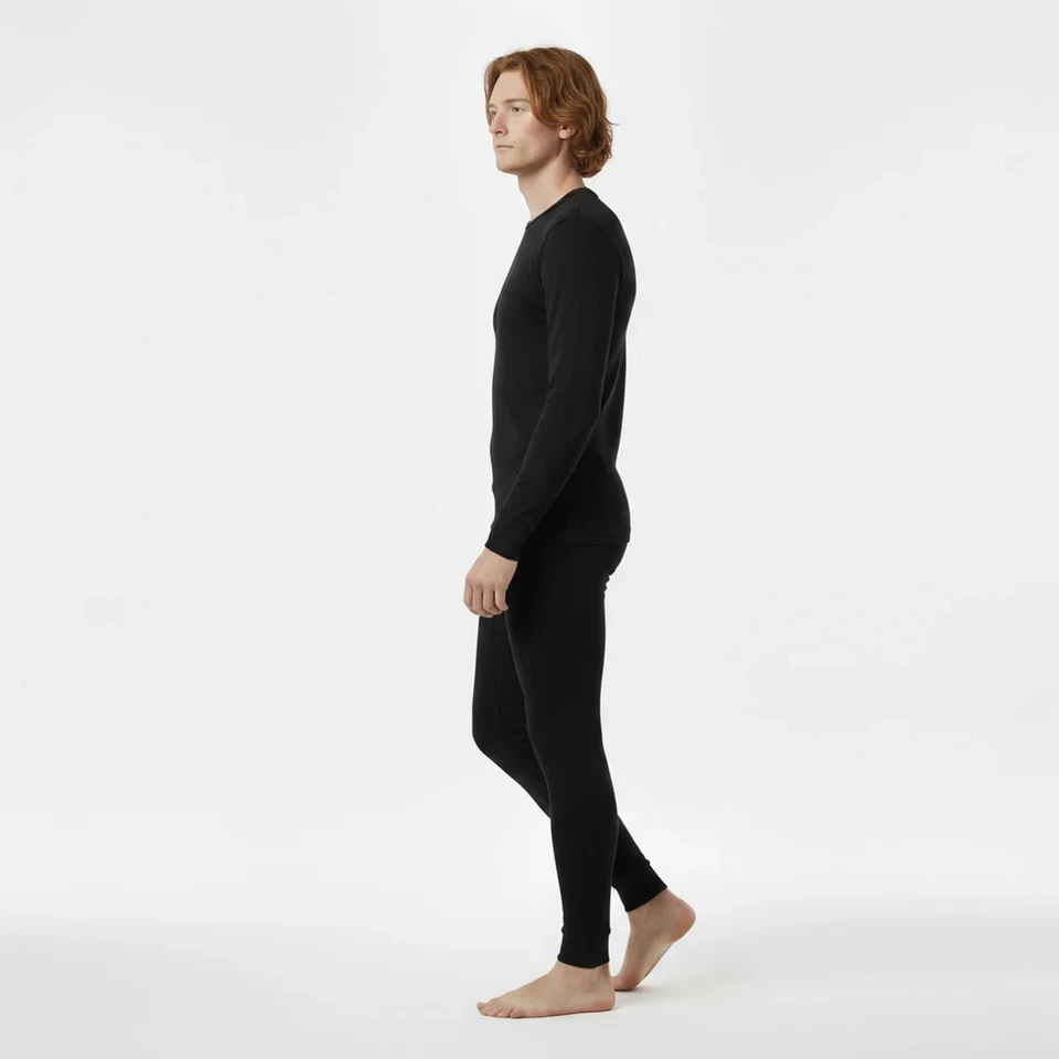 Herren Thermounterwäsche Set Hose + Hemd Merino Wolle Warm Funktionswäsche schwa - Bild 2 von 3