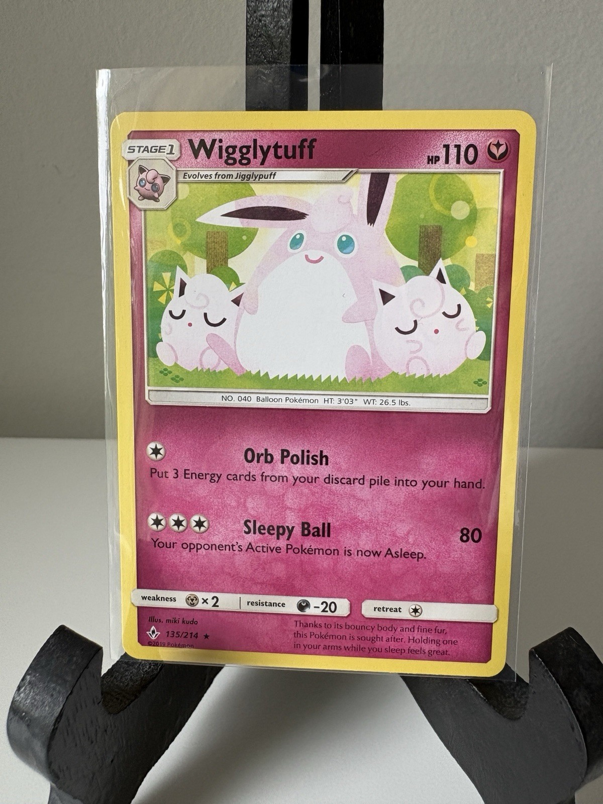 Pokemon TCG Wigglytuff 135/214 Unbroken Bonds NM Cute Card