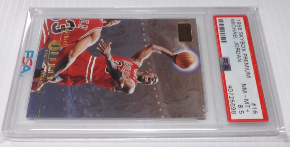1996 Skybox Premium Michael Jordan Basketball Card - PSA 8.5 view 3
