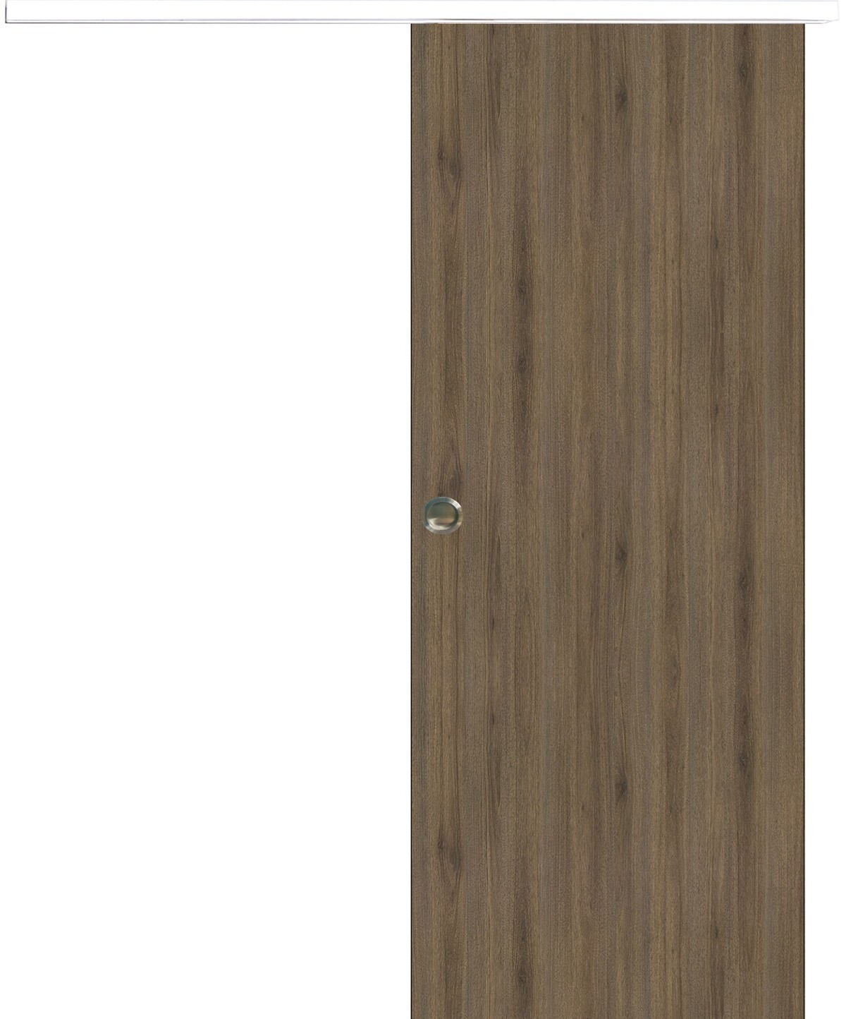Porte coulissante Urban Walnut avec rail alu silencieux pour un gain d'espace