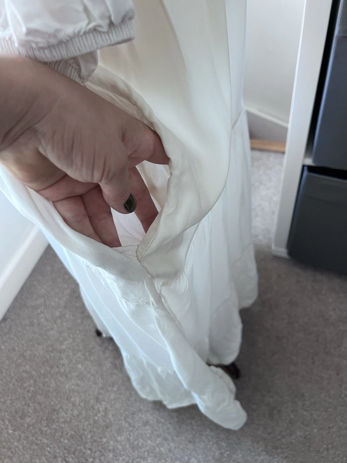 OFF WHITE MADE IN ITALY MAXI ABITO COLORE BIANCO SPORCO TAGLIA UNICA BELLISSIMO VISCOSA TAGLIA 8 16