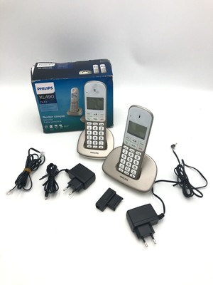 Philips XL4902S DECT Telefon mit Anrufbeantworter, Freisprecheinrichtung, Weiß