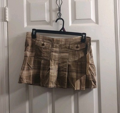 Vintage Bongo Micro Mini Skirt Plaid Low Rise Pleated Y2K Preppy Size 11 *NEW*