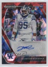 2021 Panini Prizm Draft Picks Red Ice Quinton Bohanna #DPA-QBO Auto 10ab