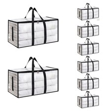 8 Pack-Extra Large Heavy Duty Moving Bags - Waterproof Storage Totes with Han...