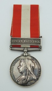 Victorian Fenian Raid Medal 1866 Broche Stratford Rifle Company 11 páginas investigación
