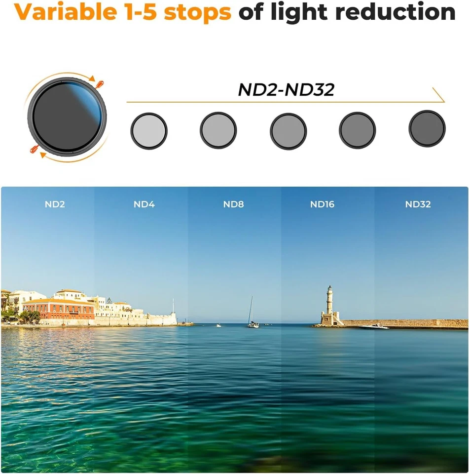 K&F Concept Variable ND Filter ND2-ND32 & CPL Lens Filter 2 in 1 for Camera Len - Image 4 of 4