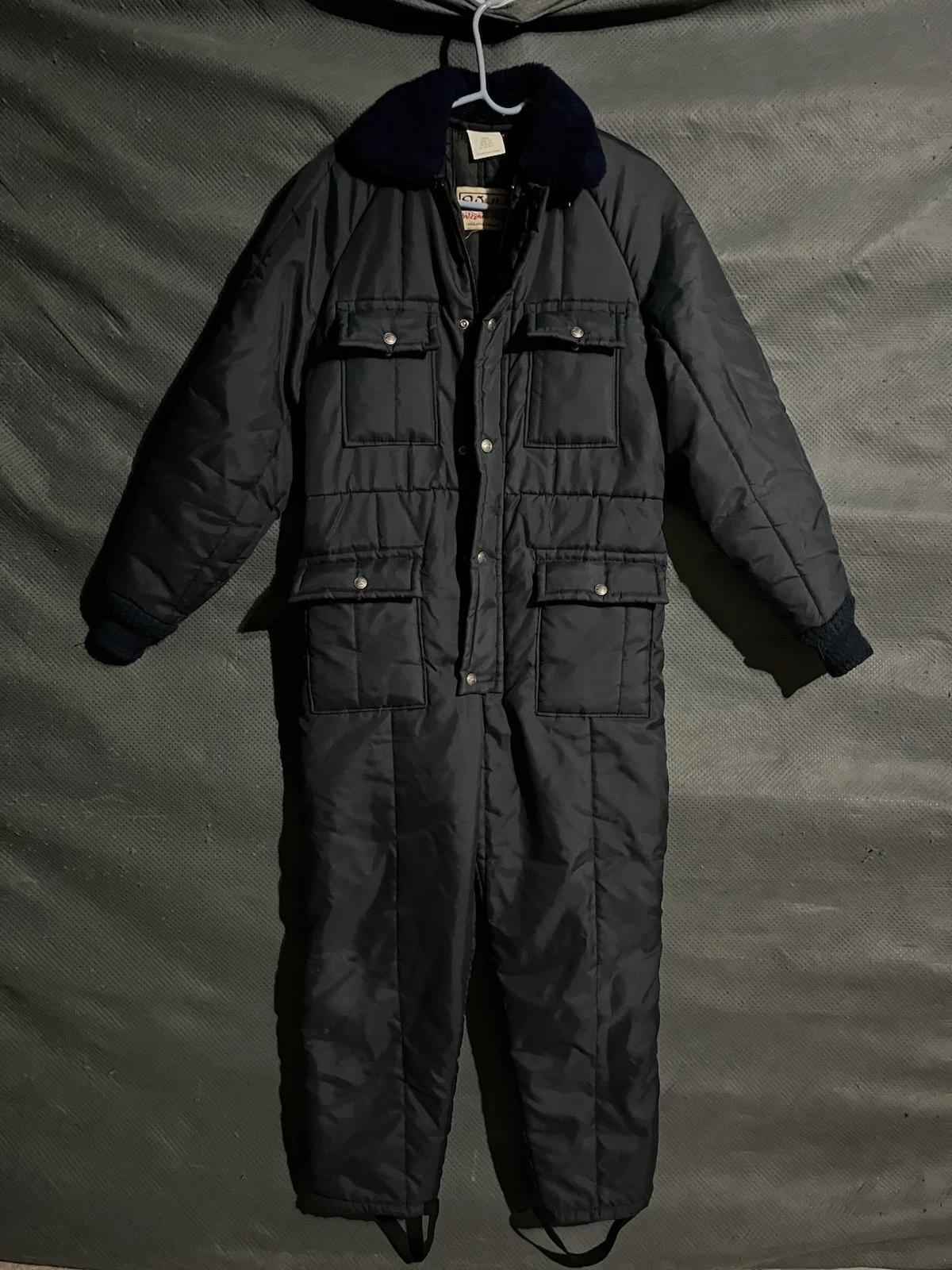 1990s Walls Blizzard-Pruf Black Insulated Snowsuit Coveralls Size 18 Regular