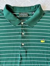 Masters Collection Shirt Adult 2XL Green Polo Striped Augusta Nationals Mens XXL