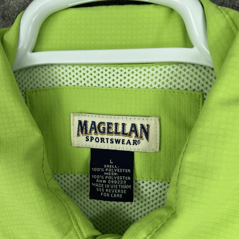 Camisa Magellan Ropa Deportiva Para Hombres Grande Verde Neón Pesca Ventilada Espalda Manga Corta Foto 3 de 4