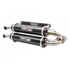 Trinity Racing Black Stage 5 Dual Exhaust Slip-On Mufflers - TR-4165S-BK