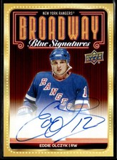2025-26 UD New York Rangers Centennial Broadway Blue Signatures Eddie Olczyk