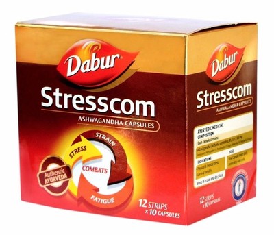 Dabur Stresscom Kapseln (120 Kapseln) Ashwagandha Withania Somnifera Extrakt