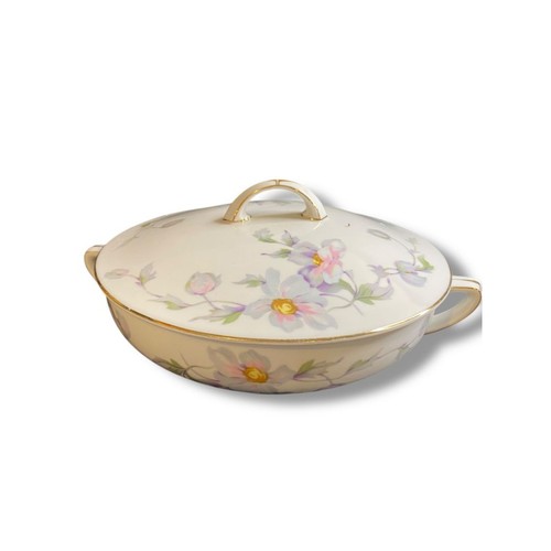Vintage TK Thun Czechoslavakia Bohemia Covered Vegetable Dish with Lid Handles 