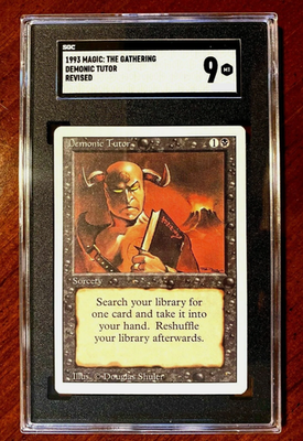 MTG demonic tutor リバイズド 未使用　ミント　1枚 SGC 9 MINT Demonic Tutor 1993 MTG Revised Magic The Gathering