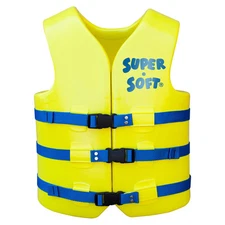 TRC Recreation Super Soft XL Life Jacket Vinyl Coated Foam Swim Vest, Yellow