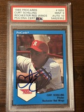 1989 ProCards #1655 Curt Schilling Auto Signed RC Rookie PSA 9/10