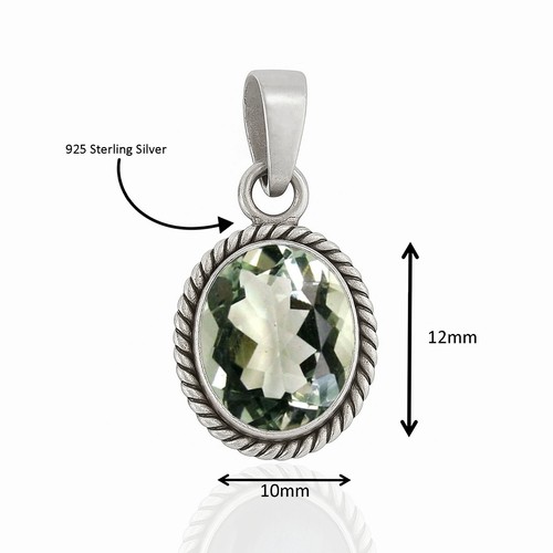 Birthstone Pendant 10x12 mm Oval Gemstone Jewelry, Silver Handmade Gift for Her - Picture 20 of 54
