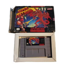 Super Metroid (SNES, 1994) AUTHENTIC , TESTED , WITH BOX , NO MANUAL