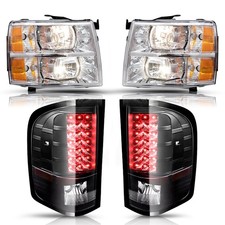 Headlight LED Taillight for 2007-2013 Silverado 1500 2500HD 3500HD OE Chrome