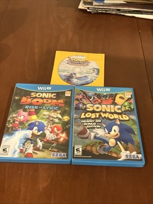 Lot Of 3 Nintendo Wii U Sonic Games: Boom Lost World All Star Racing Transformed
