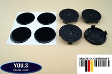 4 Nabenkappen mit Schwarzen Silikon Aufklebern  55,0 - 52,5 mm TTE Brock Dezent