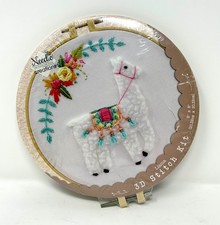 New Sealed Needle Creations 2019 Llama 3D Stitch Kit with Hoop Complete 8x8"
