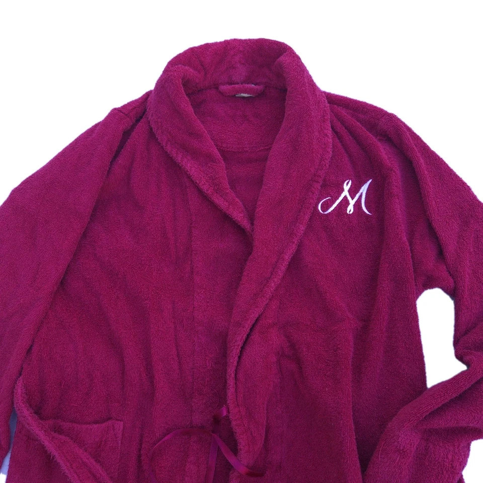 Roupão de banho vintage LL Bean vermelho para fumar sala de dormir bolsos com cinto turco tamanho 1 - Imagem 2 de 4