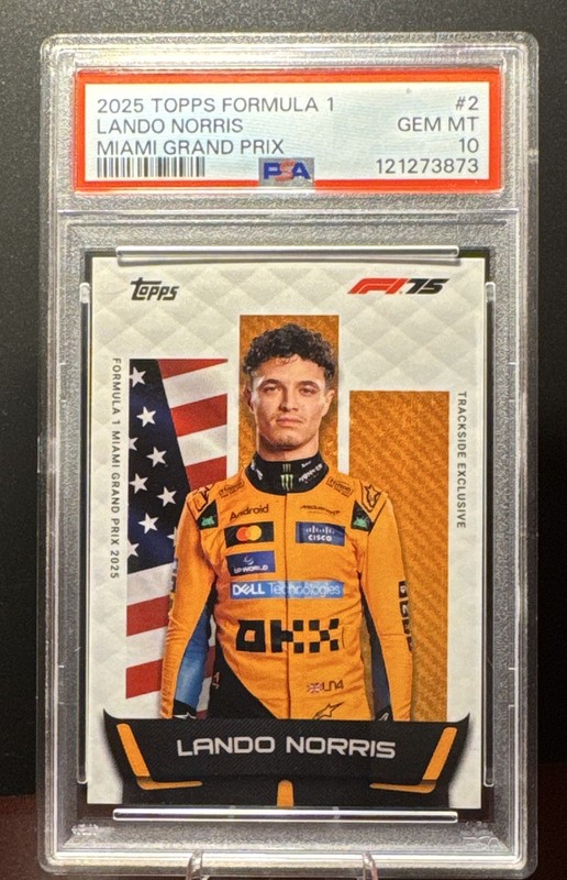 Topps Formula 1 Lando Norris McLaren Miami GP 2025 MIA-2 PSA 10 POP 2